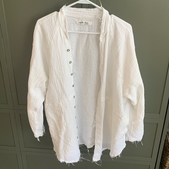 Free People We The Free Summer Daydream Buttondown L White - Picture 4 of 6